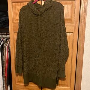 Hooded tunic sweater